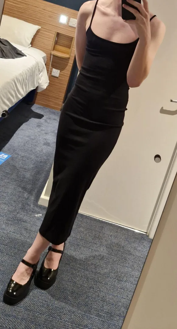 Every sissy needs a black dress