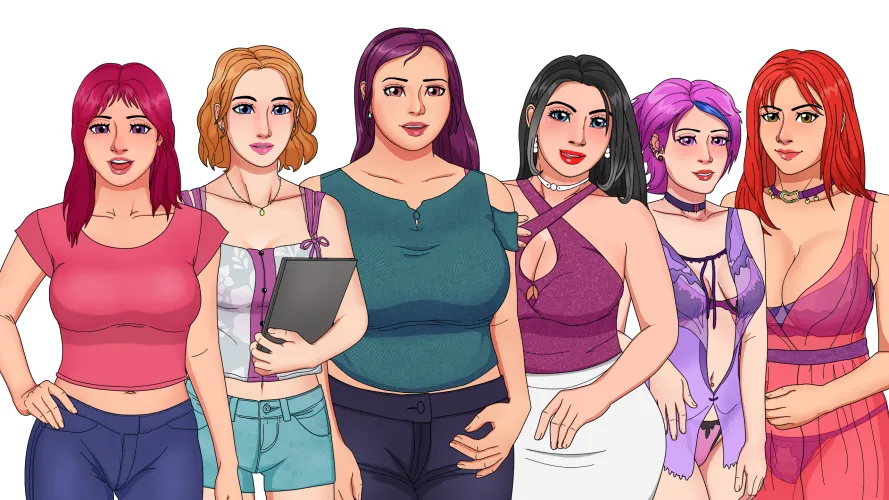 From shorties to BBWs to MILFs: the love interests and side characters (with h-scenes) in my upcoming AVN!