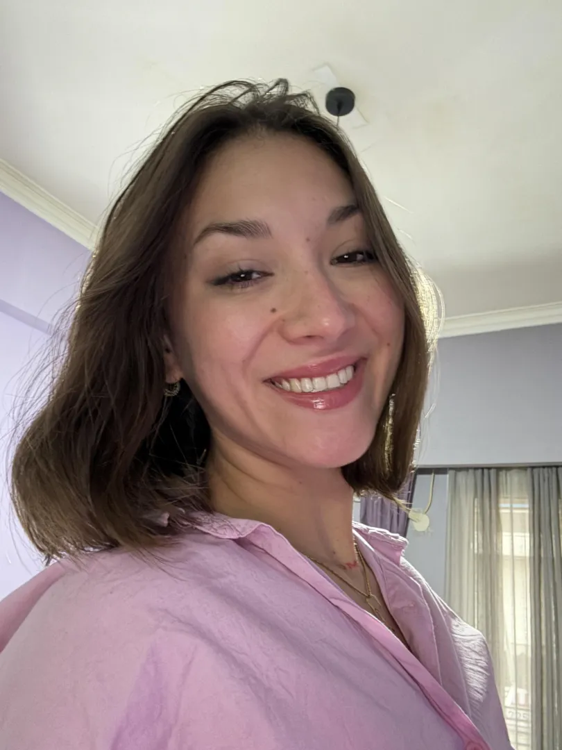 Grinning wide imagining your touch