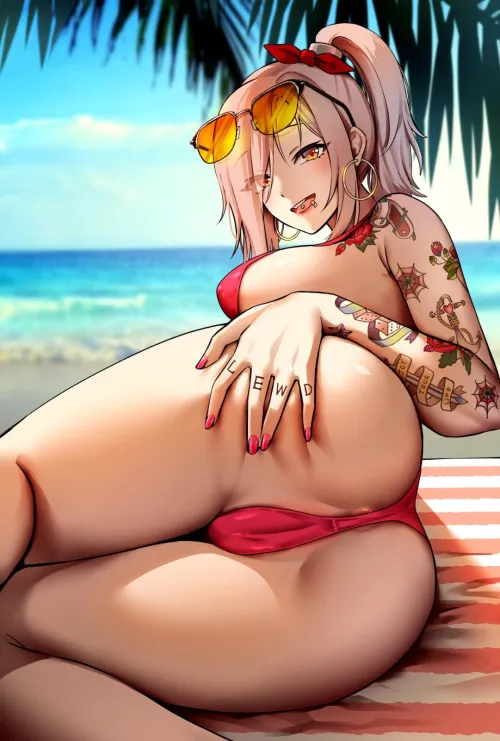Her pussy is very wet and ready. Would you fuck her right there in the beach? (Fefe) [Indie Vtuber]