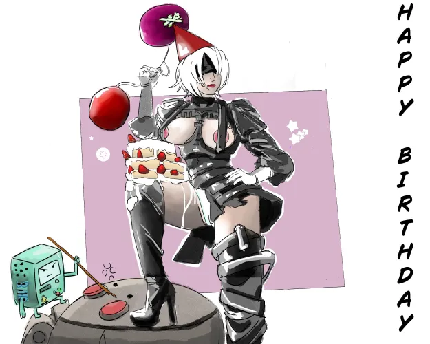 I gifted my friend NieR Automata today because it's his birthday, and I thought that it would be nice to make a fan-art for him as well xD