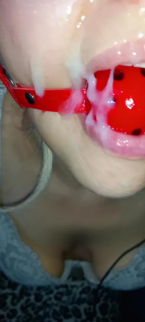 I'm going to lick it until the gag is clean again