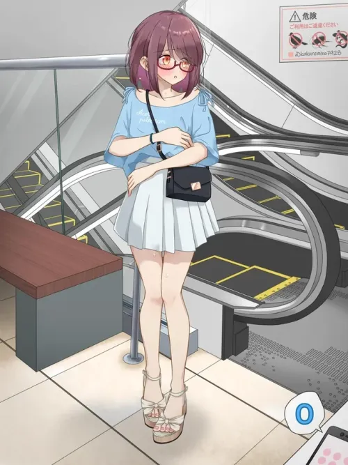 Innocent cutie forced to cum right next to the escalator