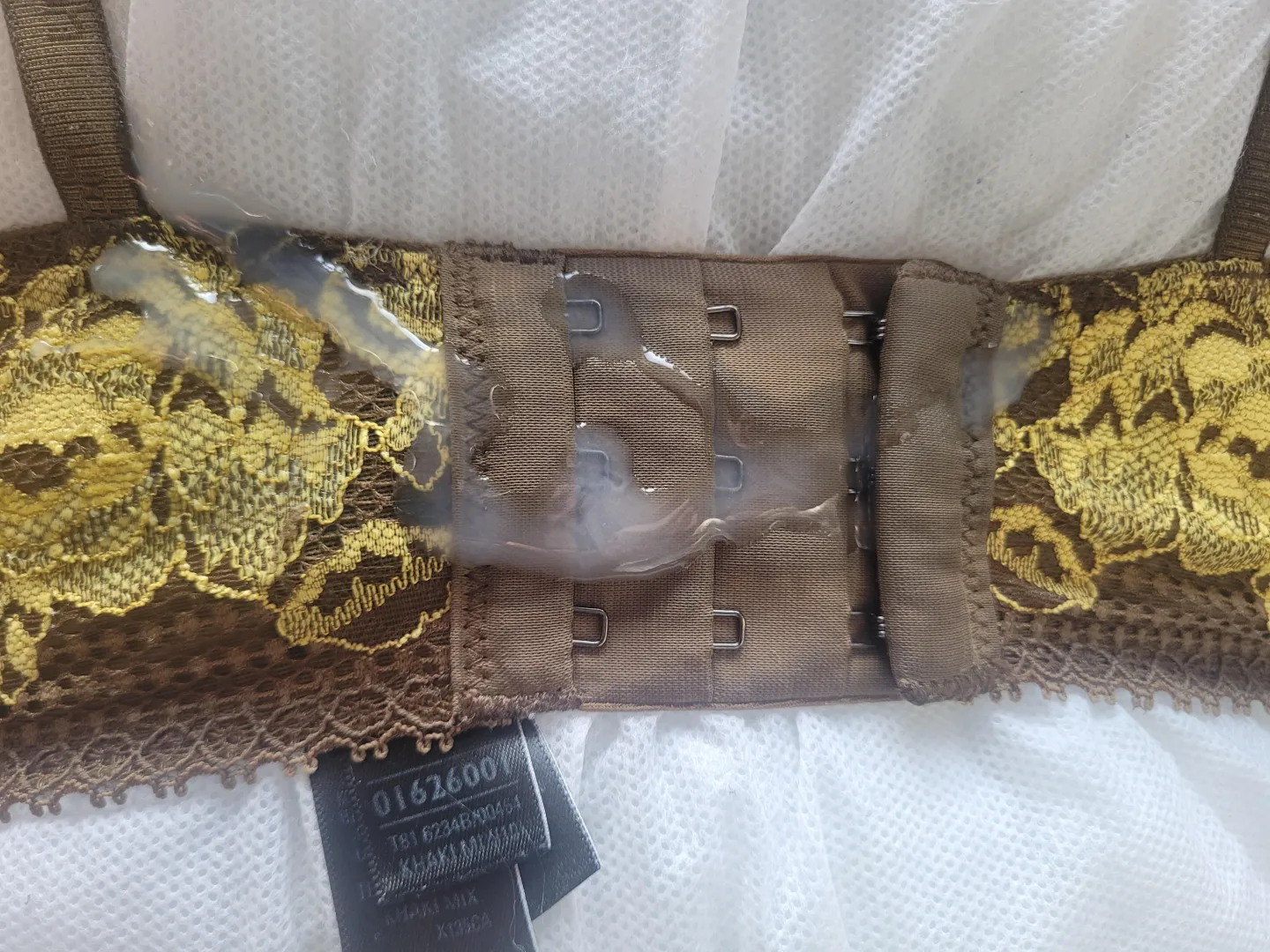 just spunked all over this pretty bra clasp