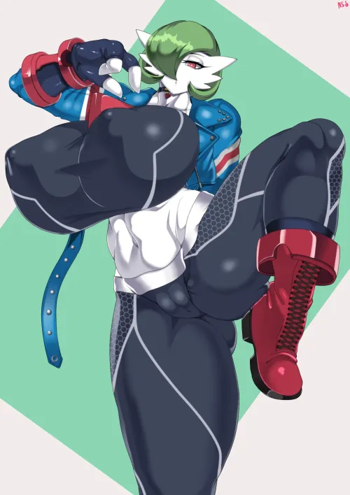 Muscular Gardevoir as Cammy White cosplay (wirberlwind)