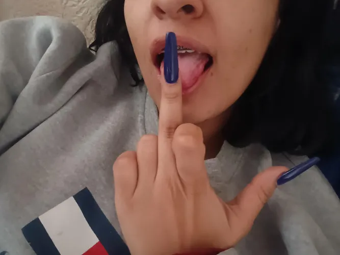 My nails are now blue. What do you think? What do you want?