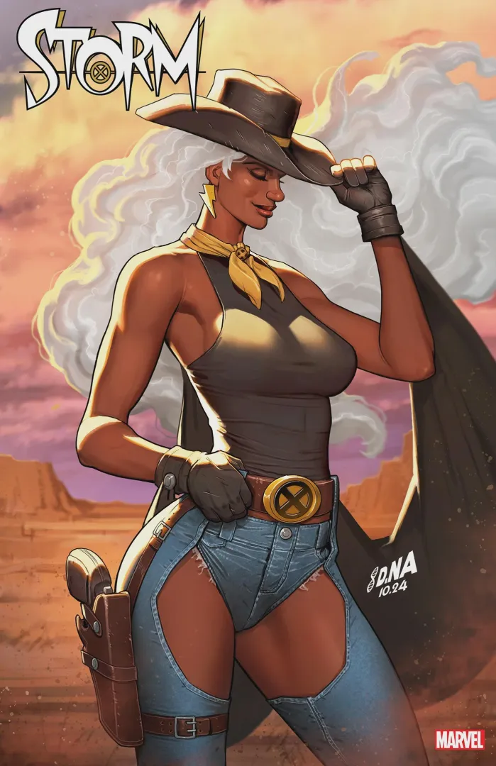 Ororo as a hot Cowgirl [ Storm #4 alternative cover 2025 ]