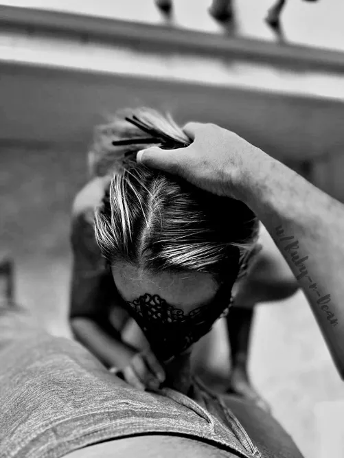 Working on her depth with a guiding hand