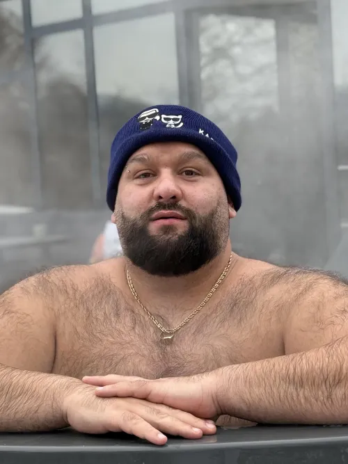 Come join daddy bear for a dip