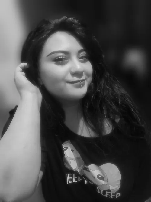 Cozy and sleepy goth girl