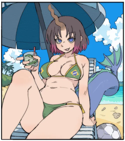Elma on the beach (by AMLOgamer