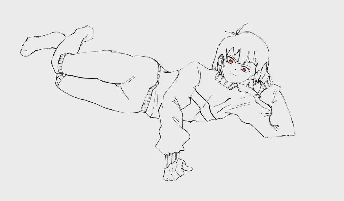 I can't tell if she's wearing pants or not? (Tonue)