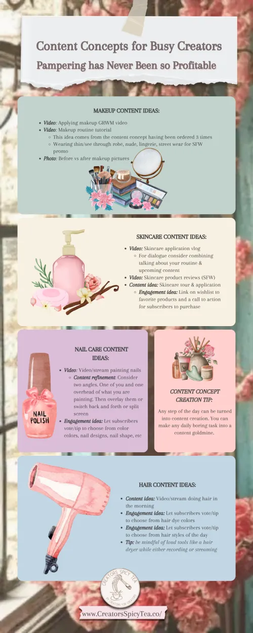 Ideas for how to create easy low stress content all while doing your own self care!