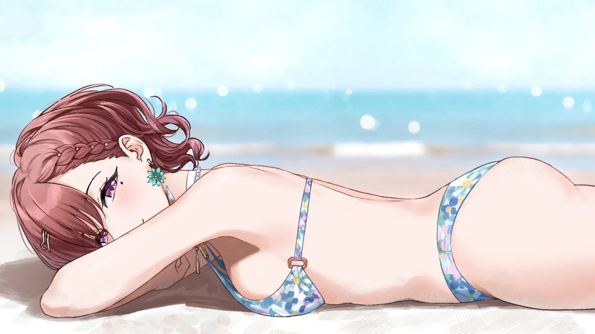 madoka laying on the beach