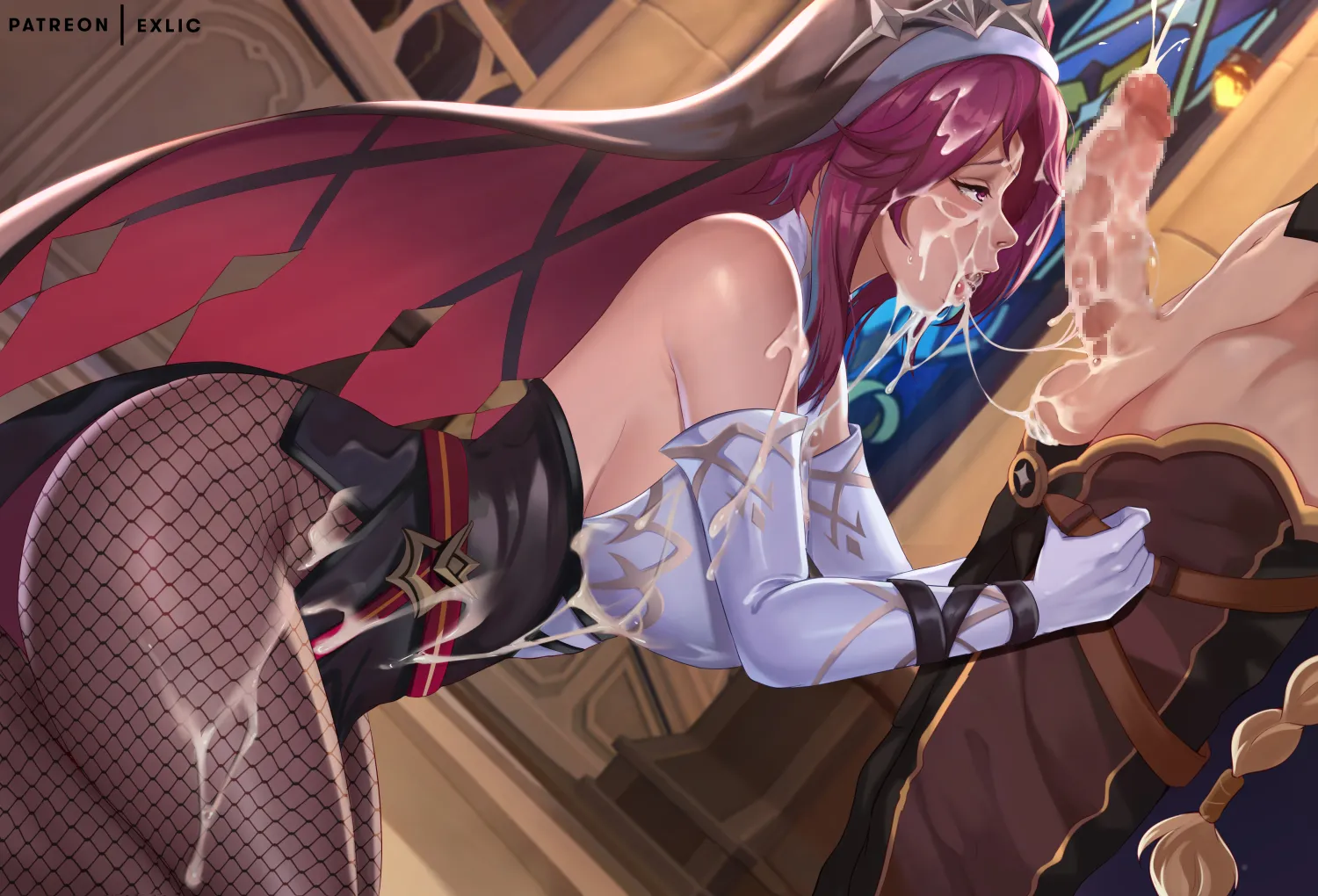 Rosaria covered with cum