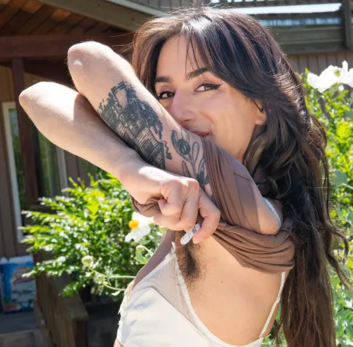 The hair on my [arms] glisten in the sun so prettily