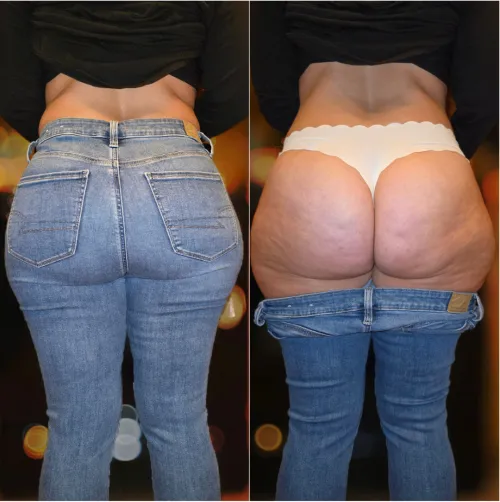 The jeans hold the cellulite in nicely