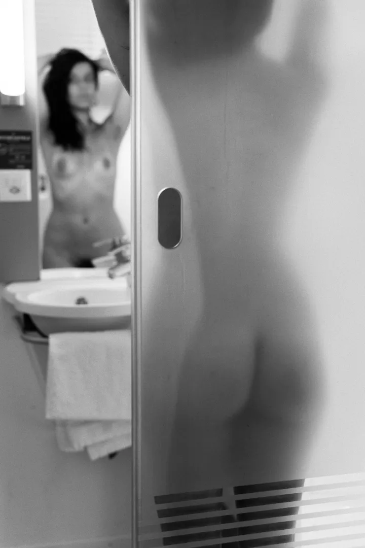 Through the glass door