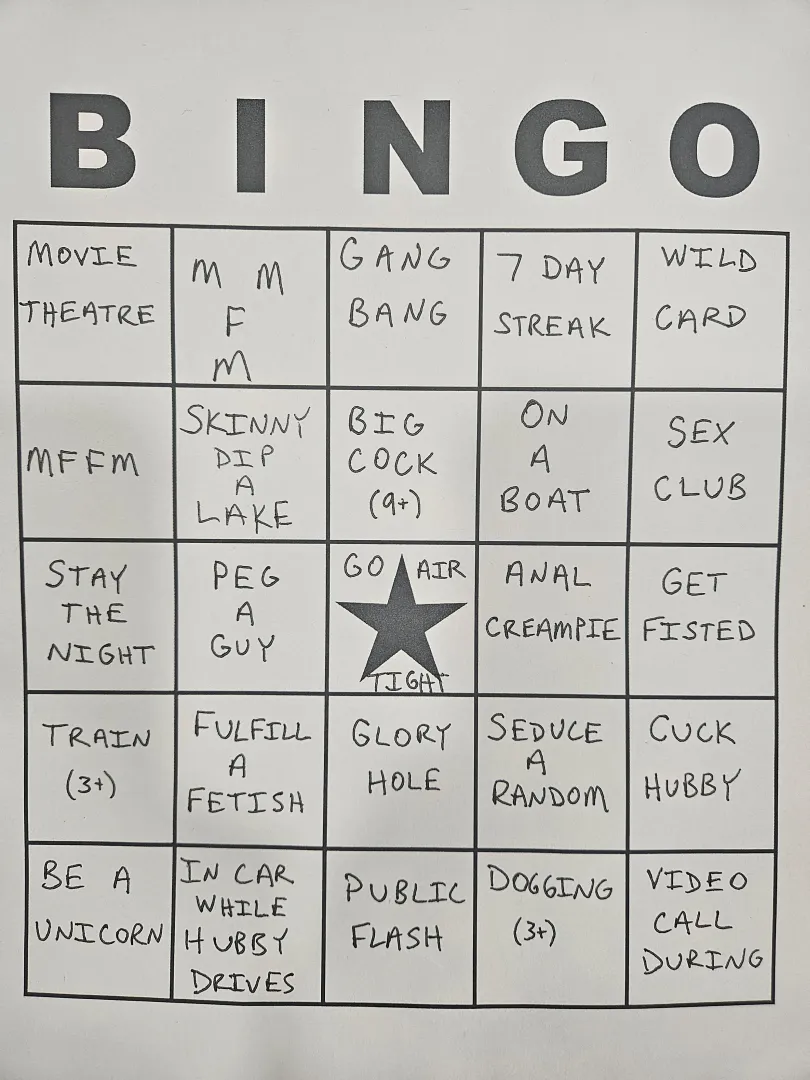 2026 Sex Bingo Card