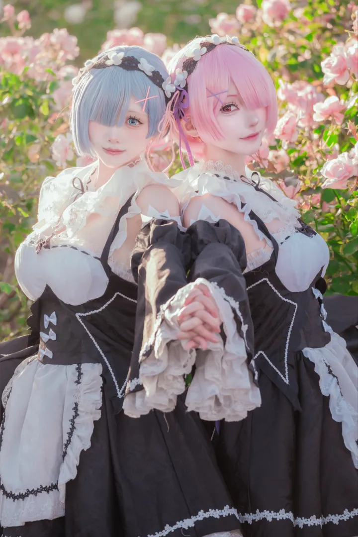@A_erukun Rem x Ram Beautiful Cosplay
