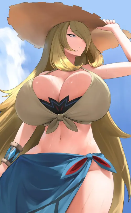 Cynthia's breasts are too much for her top