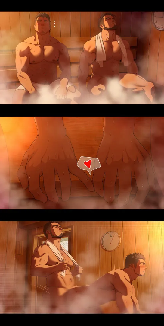 Fun inside the sauna