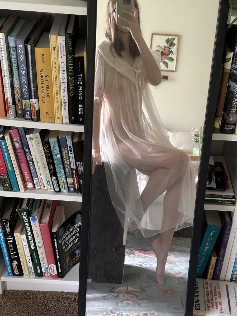 I found this sheer robe at an antique store and can't wait to do a full photoshoot with it