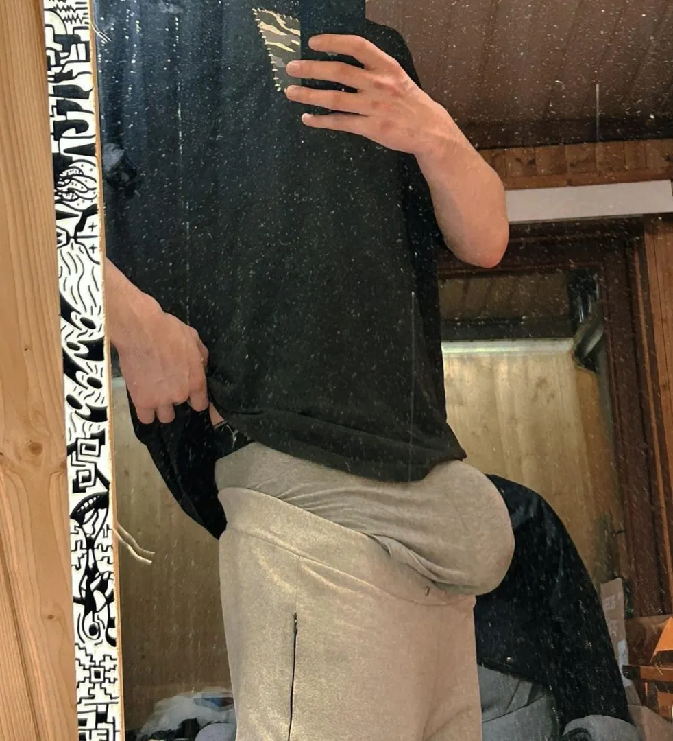 Ignore my dirty mirror and look at my massive bulge