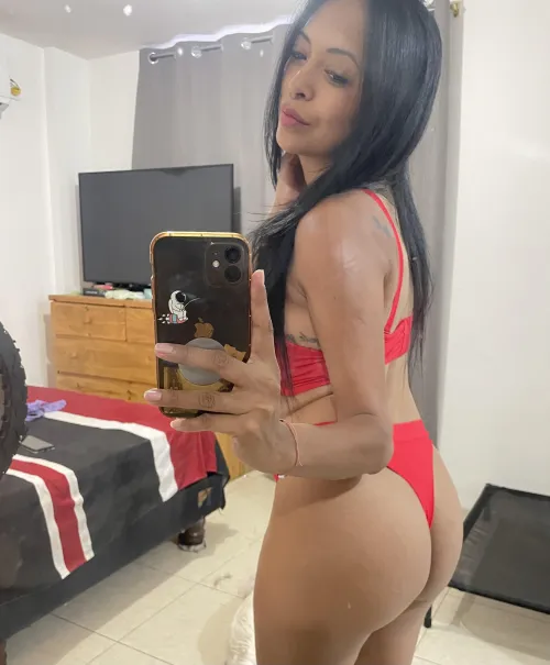 In front of the mirror