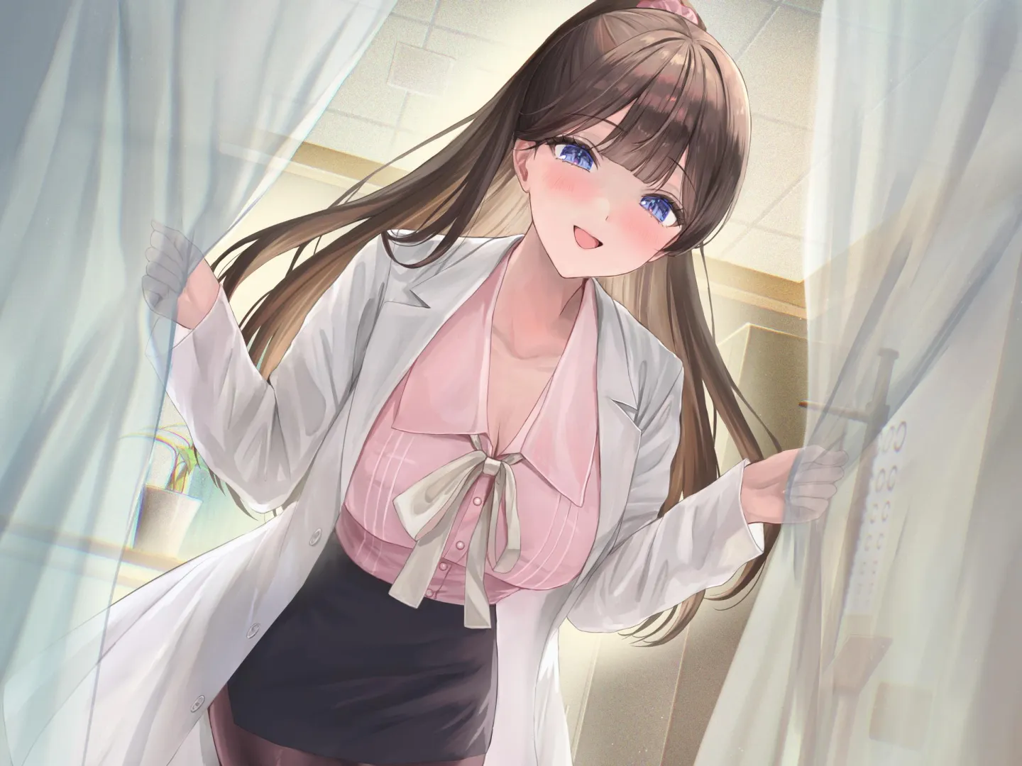 Kind teacher in the nurse's office