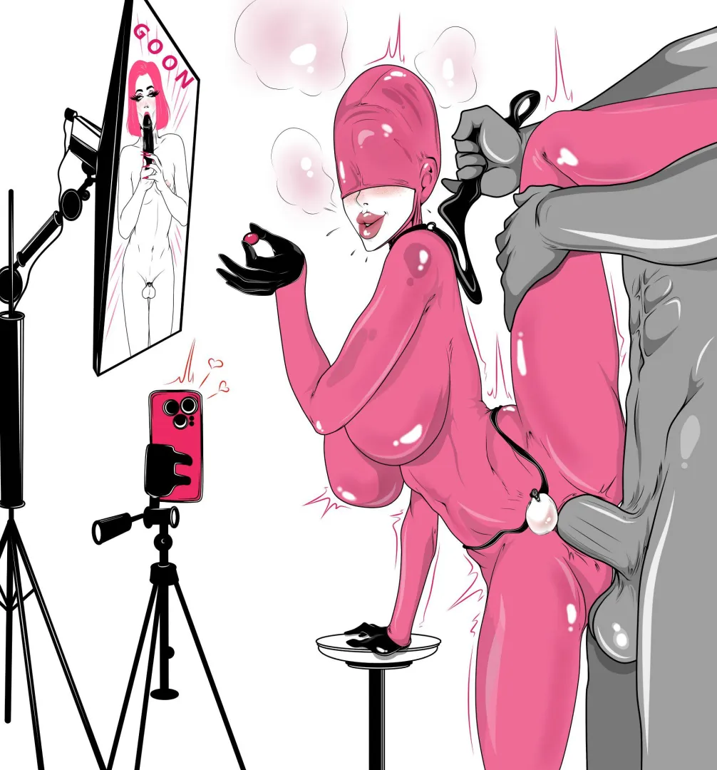 LatexModelDoll GOON session drawn by @dankootheartist 