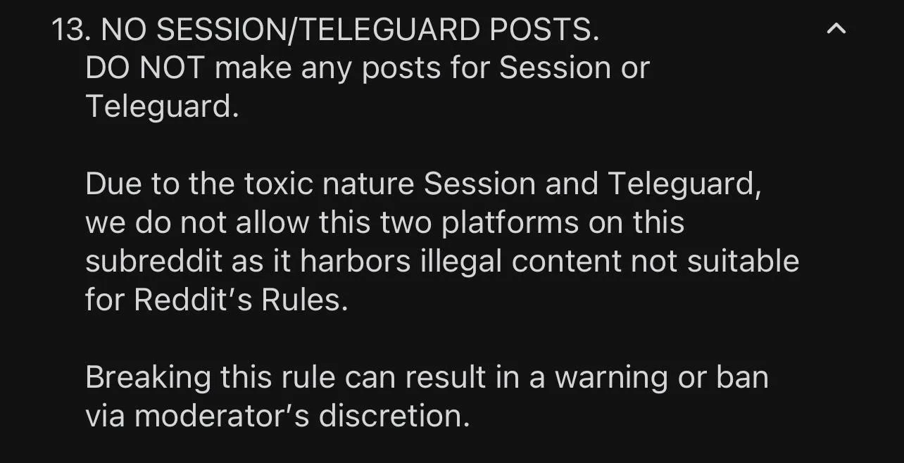 ‼️Major Update Please Read‼️ Session and Teleguard is now BANNED from both subreddits Explanation in comments. (Mod Announcement)