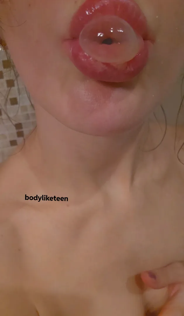 Making bubbles from my pussy juices... yummy?
