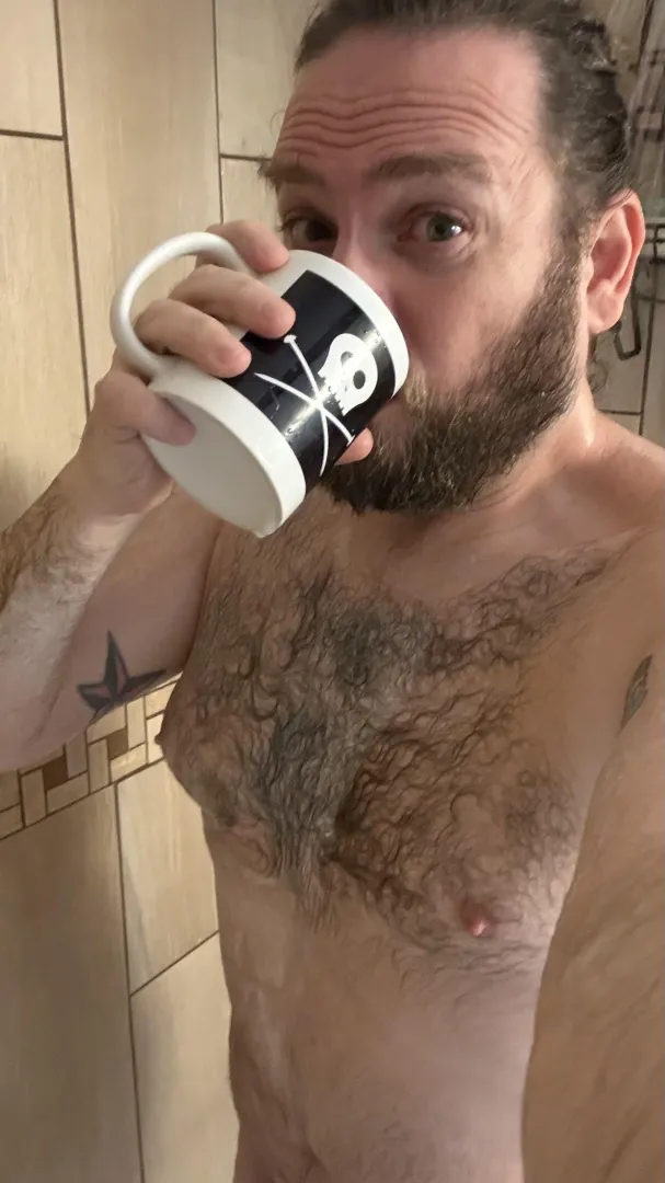 Mid morning shower / coffee break.