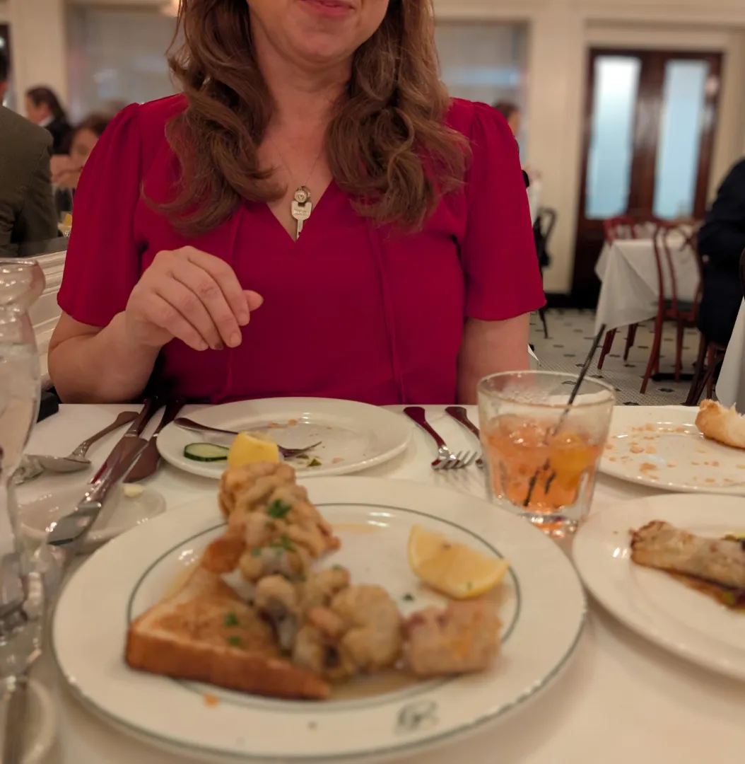 My wife showing off her key at dinner