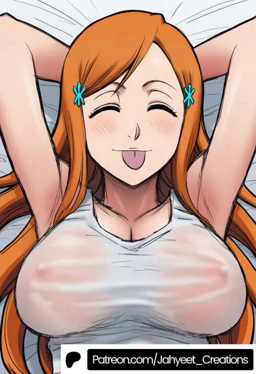 Orihime on her back (my fan art)