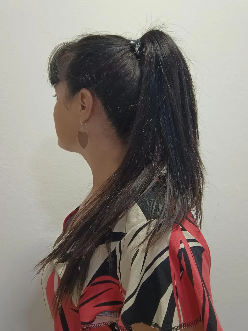 Tying my hair up gives me freedom.