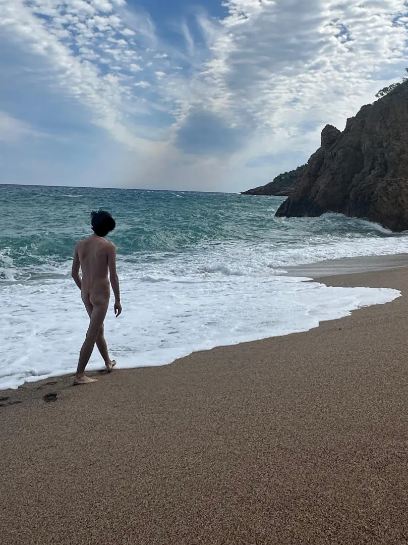 Walking on a beautiful spanish beach