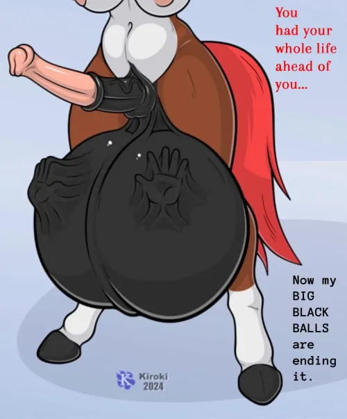 What a way to go… (Art by @Kiroki2024, caption by my friend!)