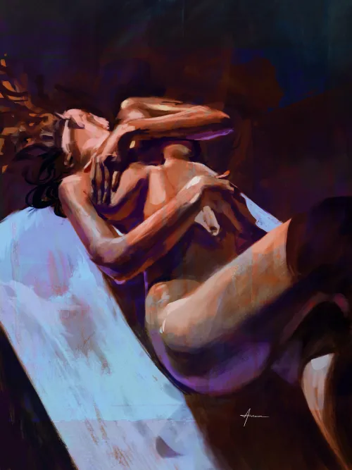 Wrapping hands, digital painting