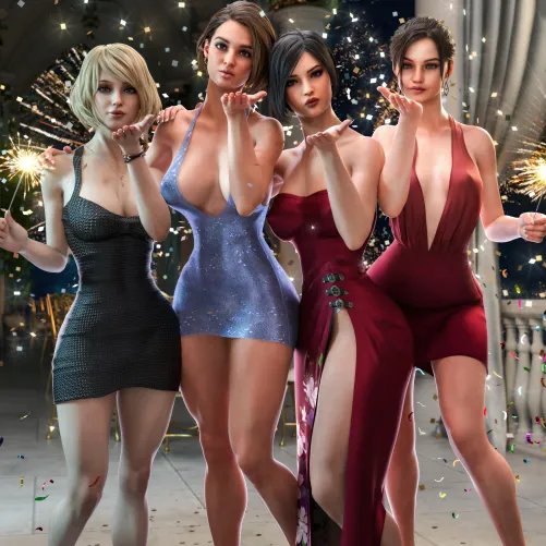Ashley, Jill, Ada & Claire (EmessSFW)