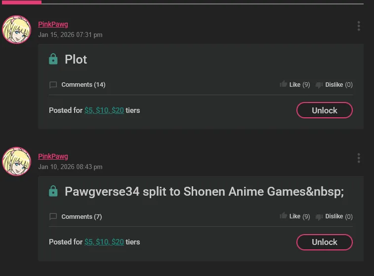 Does anyone have subscribestar updates? For some reason he posted it only on ss...