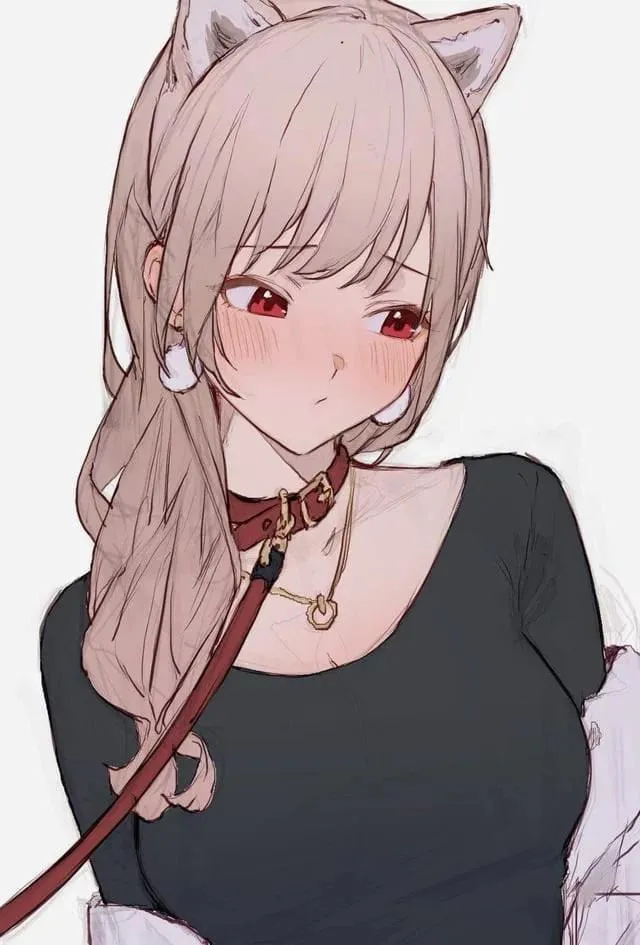 On my cute little leash for Mistress Luna >.< now all i need is a nametag~