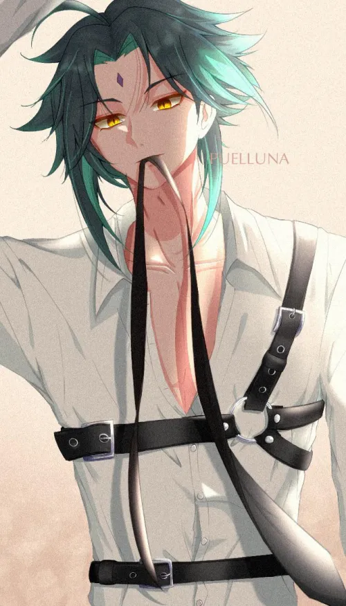 Xiao in harness (puelluna)