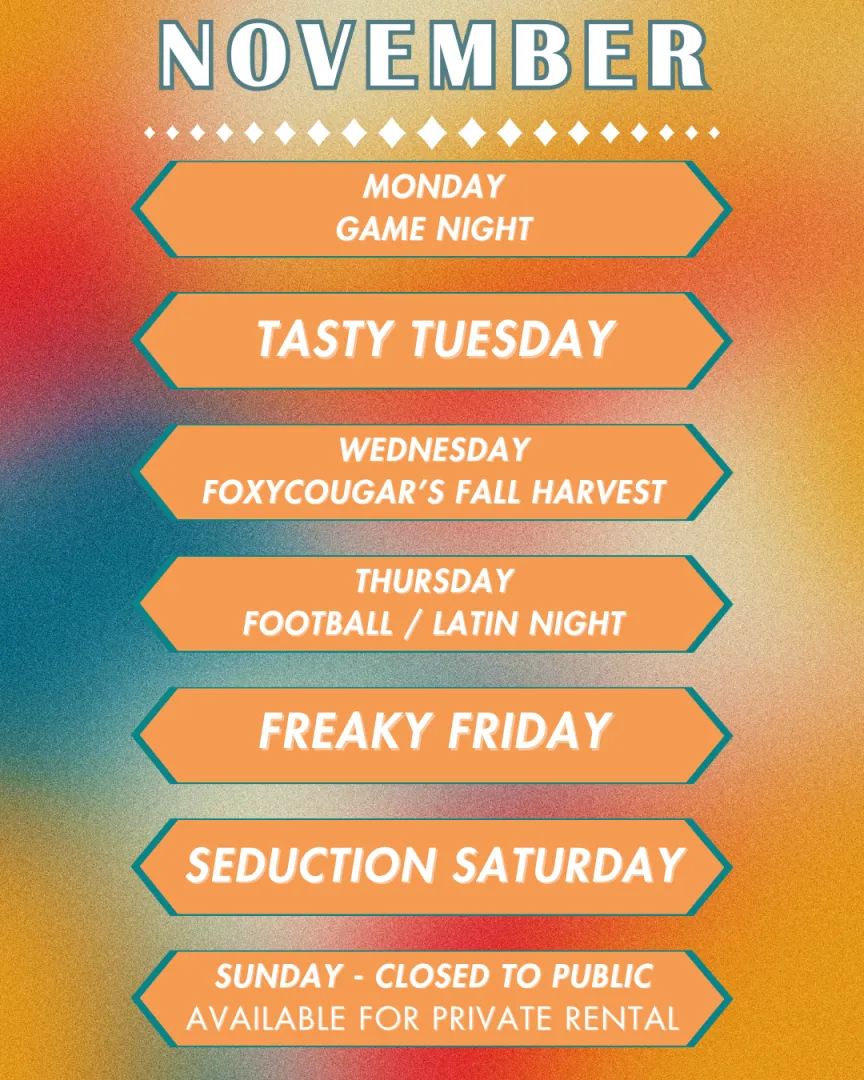 11/17 - 11/22 Event Schedule