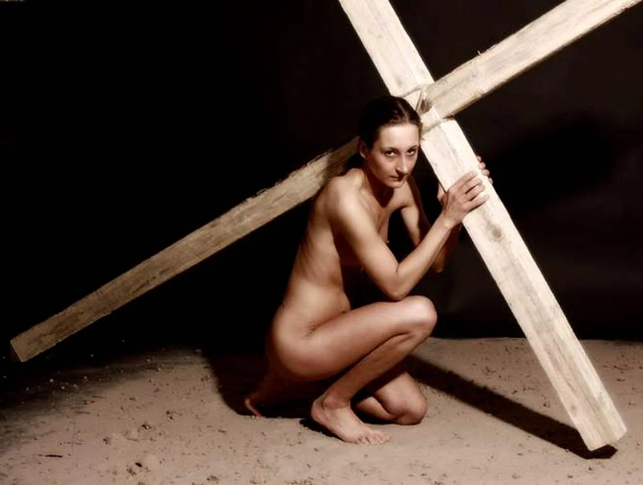 Despite the certainty of her doom, she still silently begged for mercy.