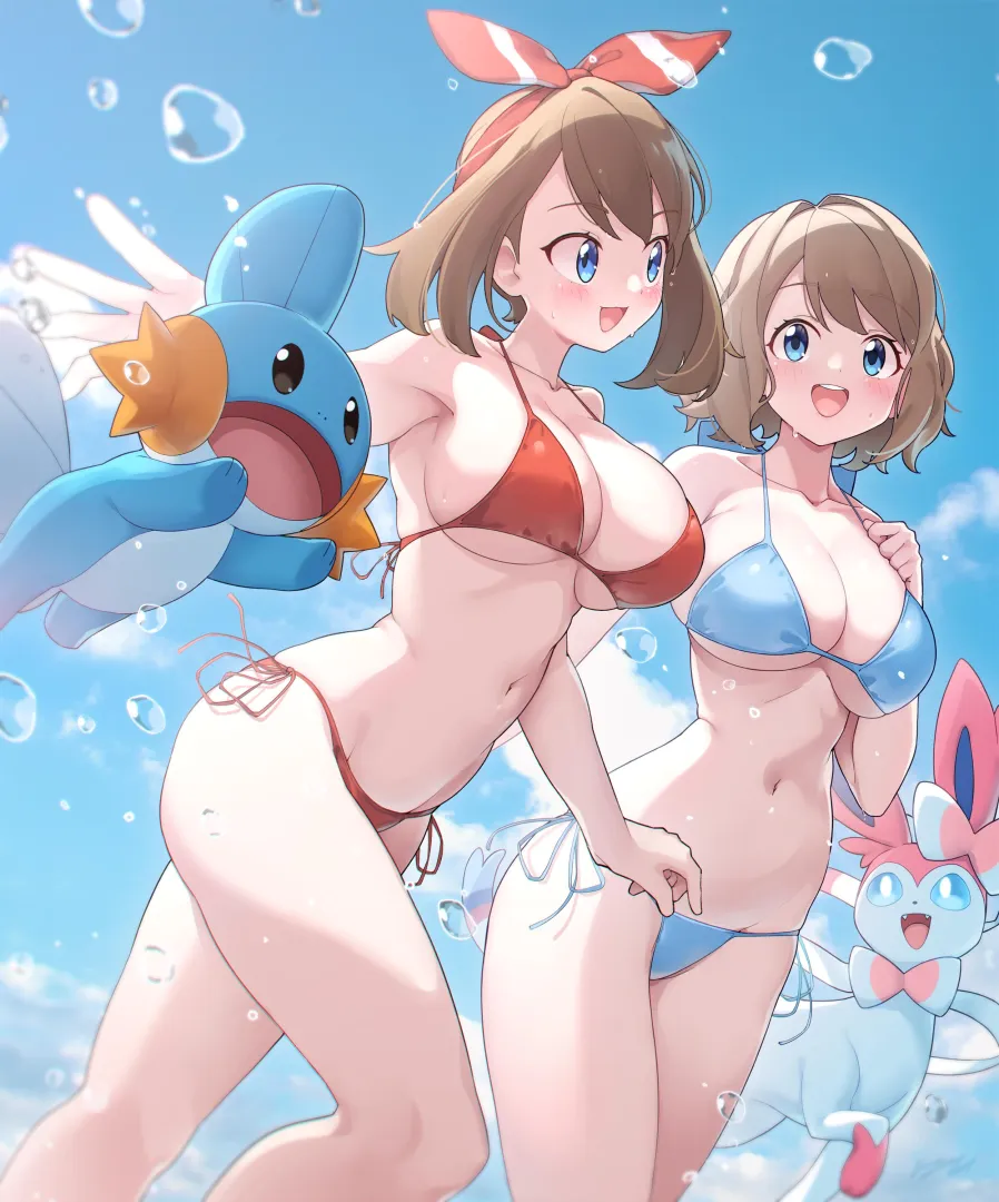 May and Serena Beach Day [Pokemon]