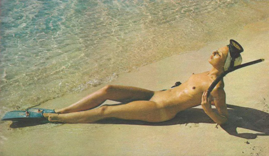 Snorkling break on a Spanish nude beach [1977]