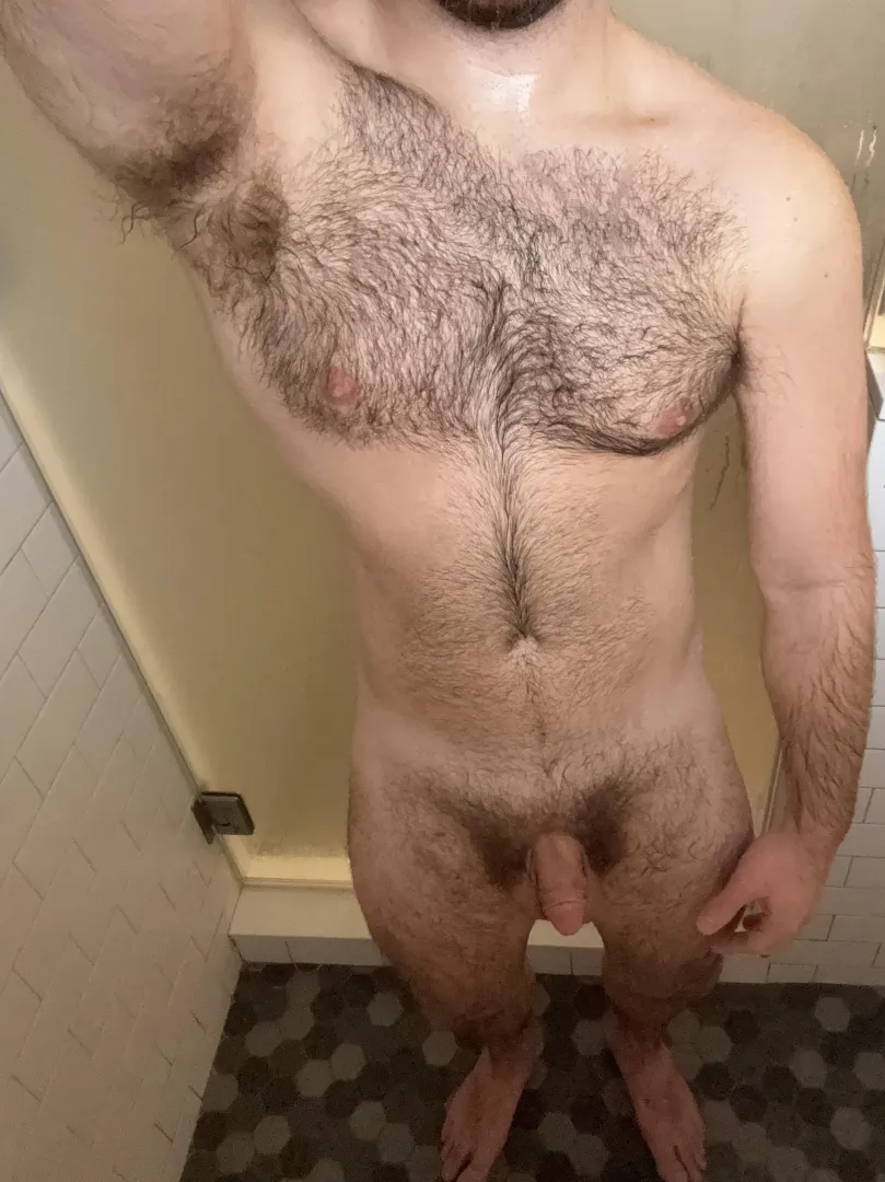 Sweaty before my shower