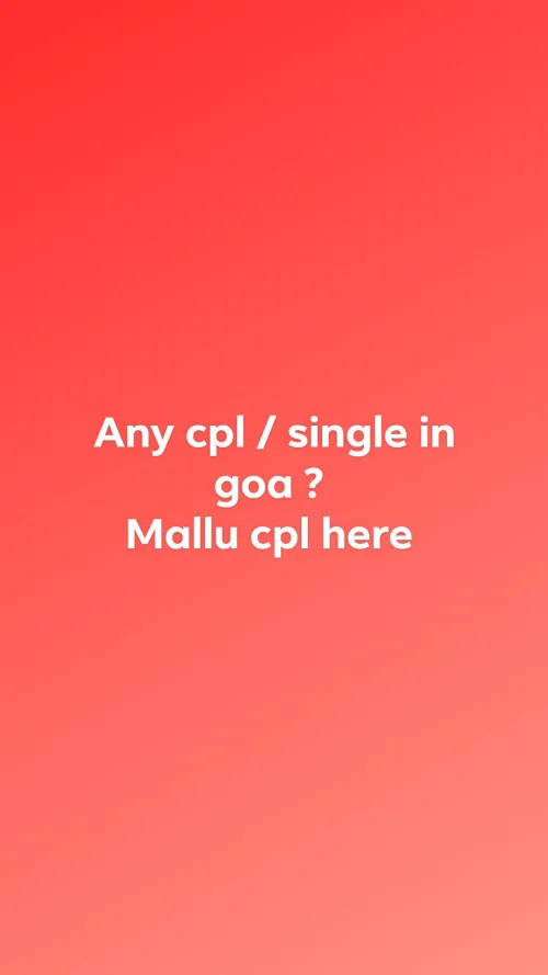 Any couple or singles in goa this week ? Verified Mallu cpls here 29/28 casual meet or fun ..